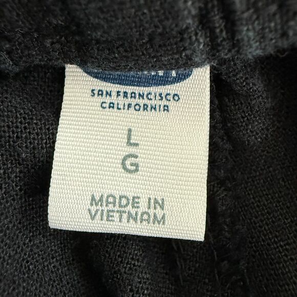 Old Navy Women's Linen Rayon Blend Pull On Crop Pants Black Size L Large - Picture 3 of 11